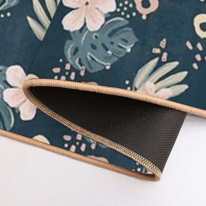 Hybiscus Pattern  Long-Lasting Bath Mat