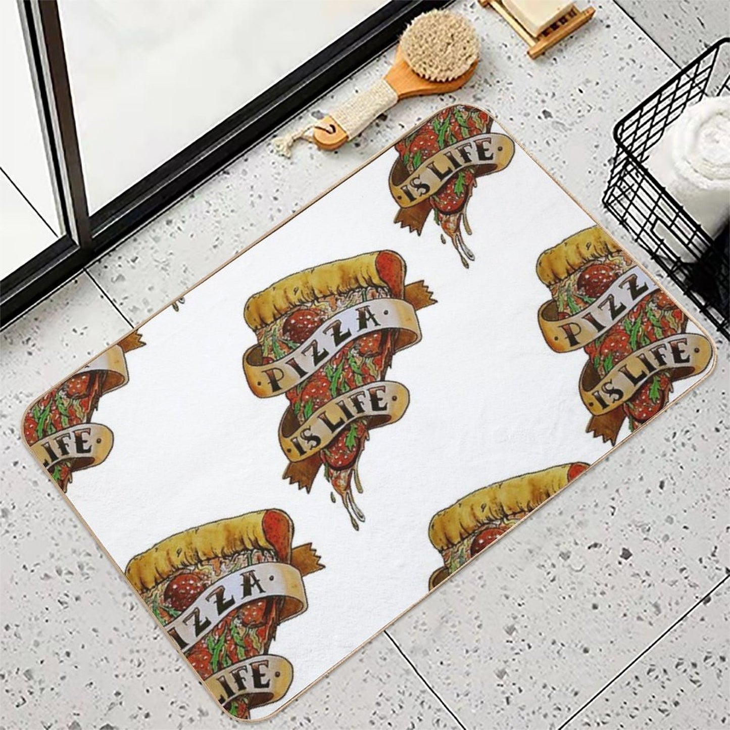 Pizza Is Life  Toxin-Free Bath Mat