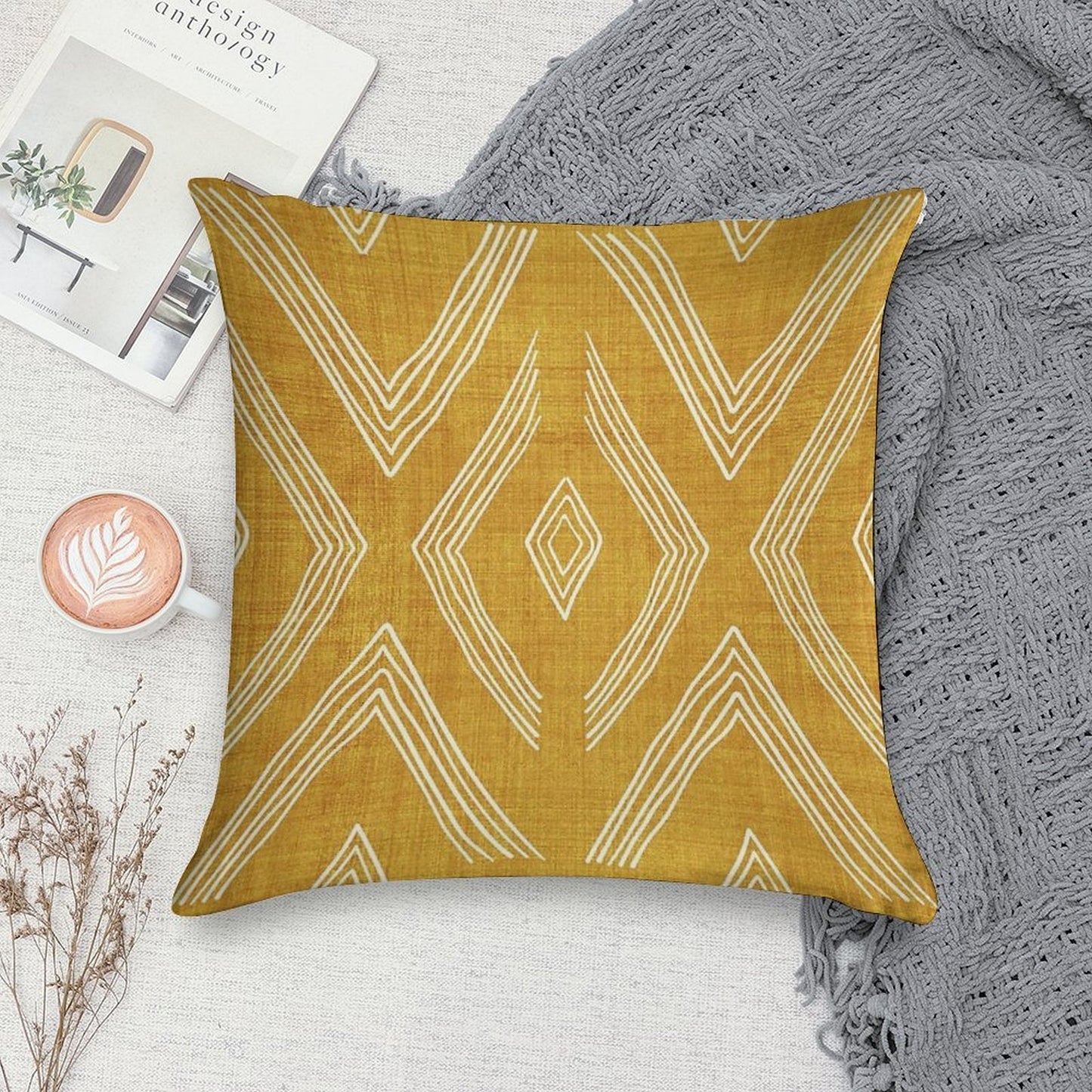 Birch in Gold Soft Ultra-Soft Texture Throw Pillow