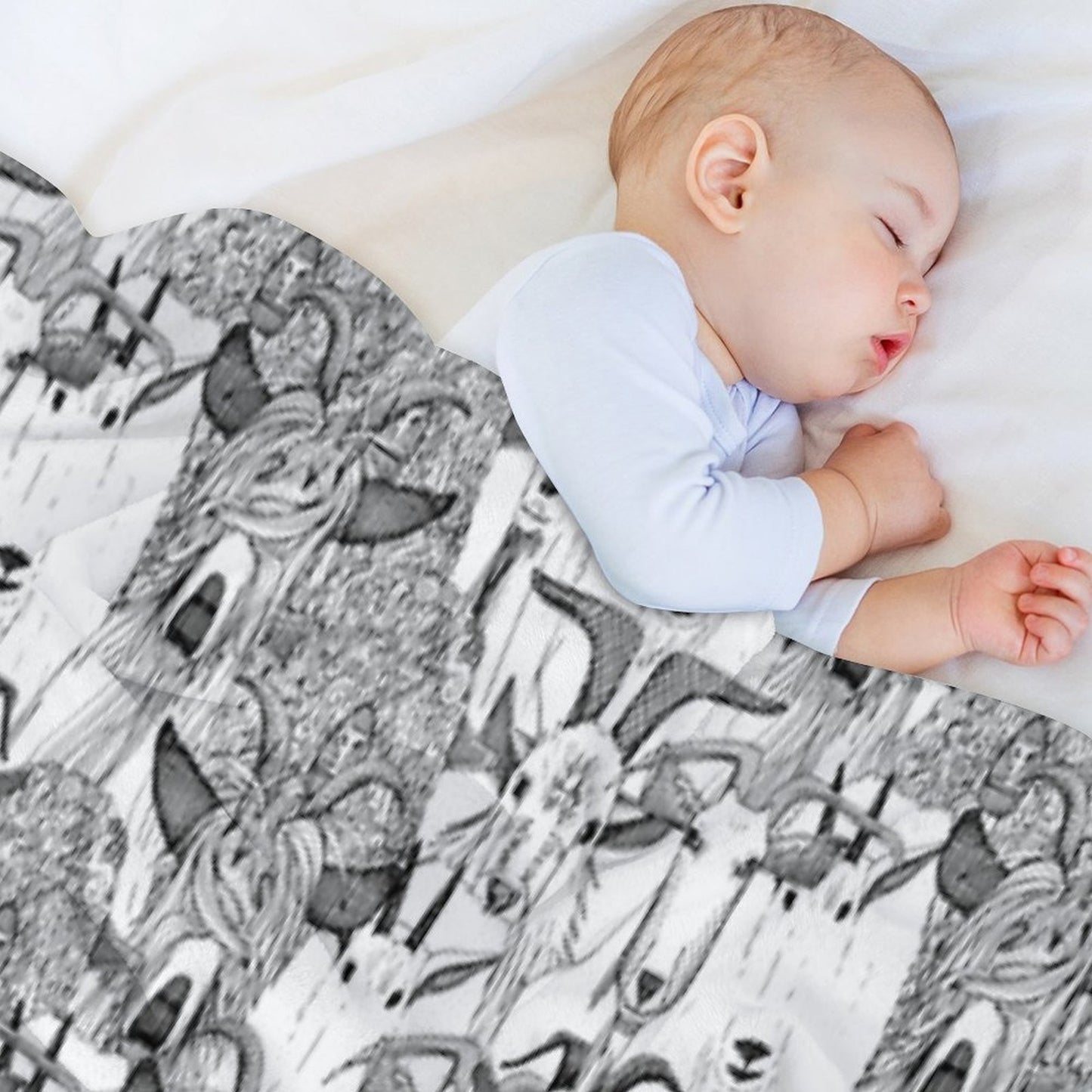 Just Goats Black White Durable Throw Blanket