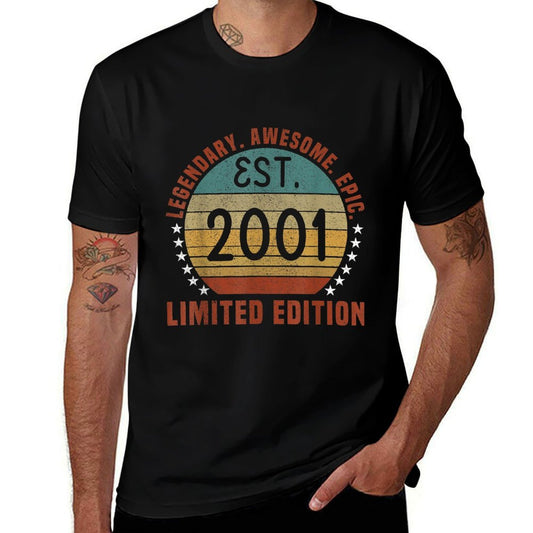 Est. 2001 Vintage 2001 Limited Edition 21st Birthday  Wrinkle-resistant T-Shirt