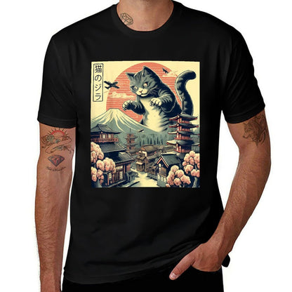Catzilla Cat Japanese Art Funny Cat Gifts For Men Women Kid  Affordable Price T-Shirt