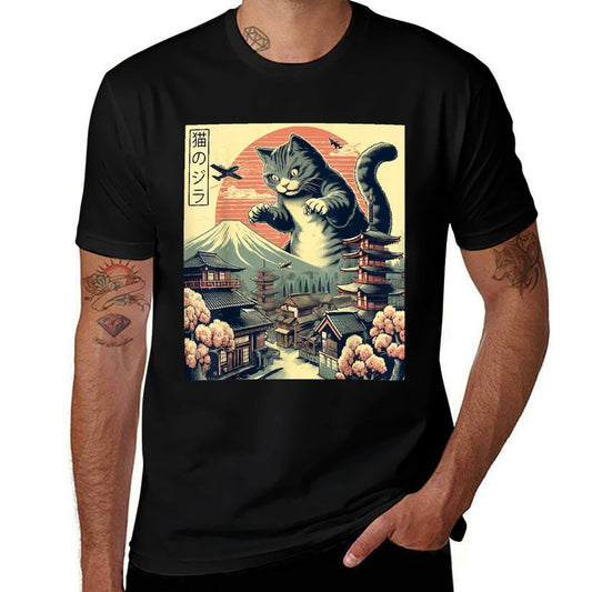 Catzilla Cat Japanese Art Funny Cat Gifts For Men Women Kid  Affordable Price T-Shirt