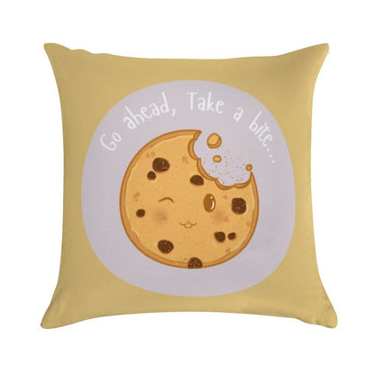 Collection Go Ahead, Take A Bite... – Cookie Soft Short Plush Fabric Throw Pillow