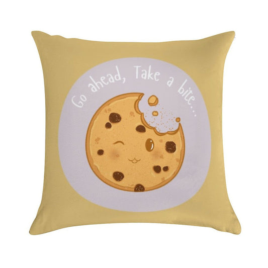 Collection Go Ahead, Take A Bite... – Cookie Soft Short Plush Fabric Throw Pillow