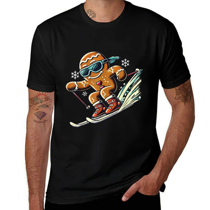Ski Squad Team Ski Lover Skier Gingerbread Skiing Christmas  Relaxed-fit T-Shirt