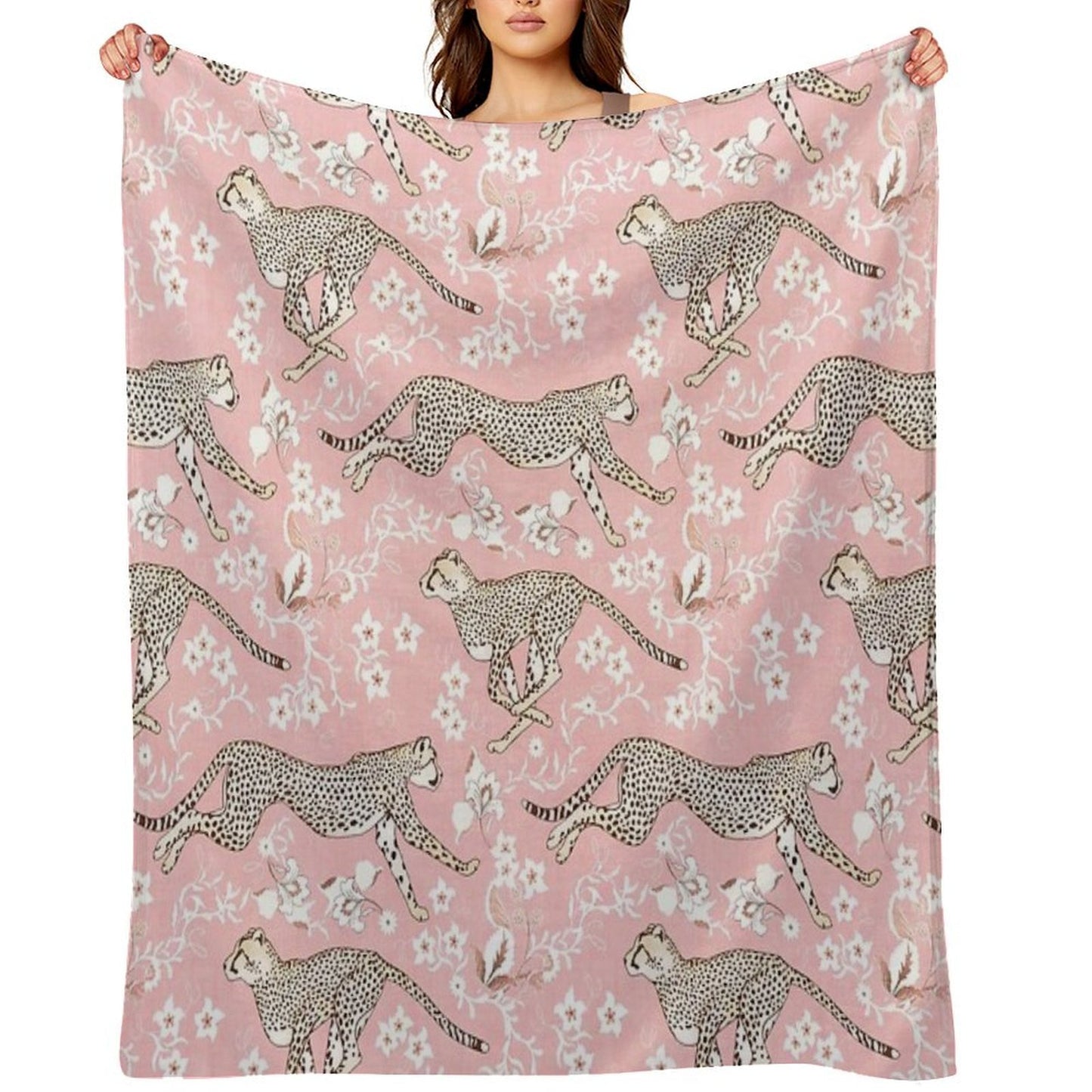 Cheetah Chintz - Cotton Candy Pink Comfort Throw Blanket