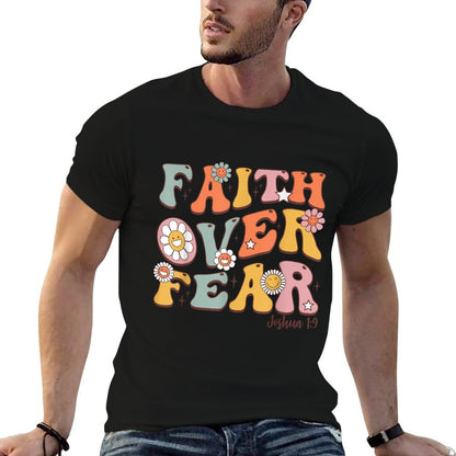 Christian-Shirt Girls Faith Over Fear Cute Jesus Kids Youth  Moisture-wicking T-Shirt