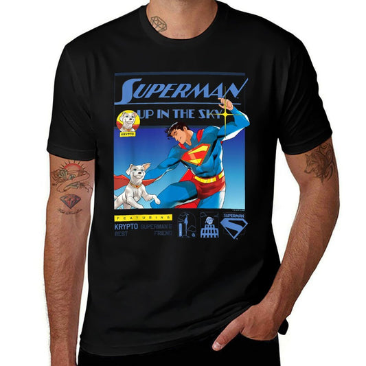 Superman (2025) Up In The Sky Featuring Krypto Poster  Durable T-Shirt