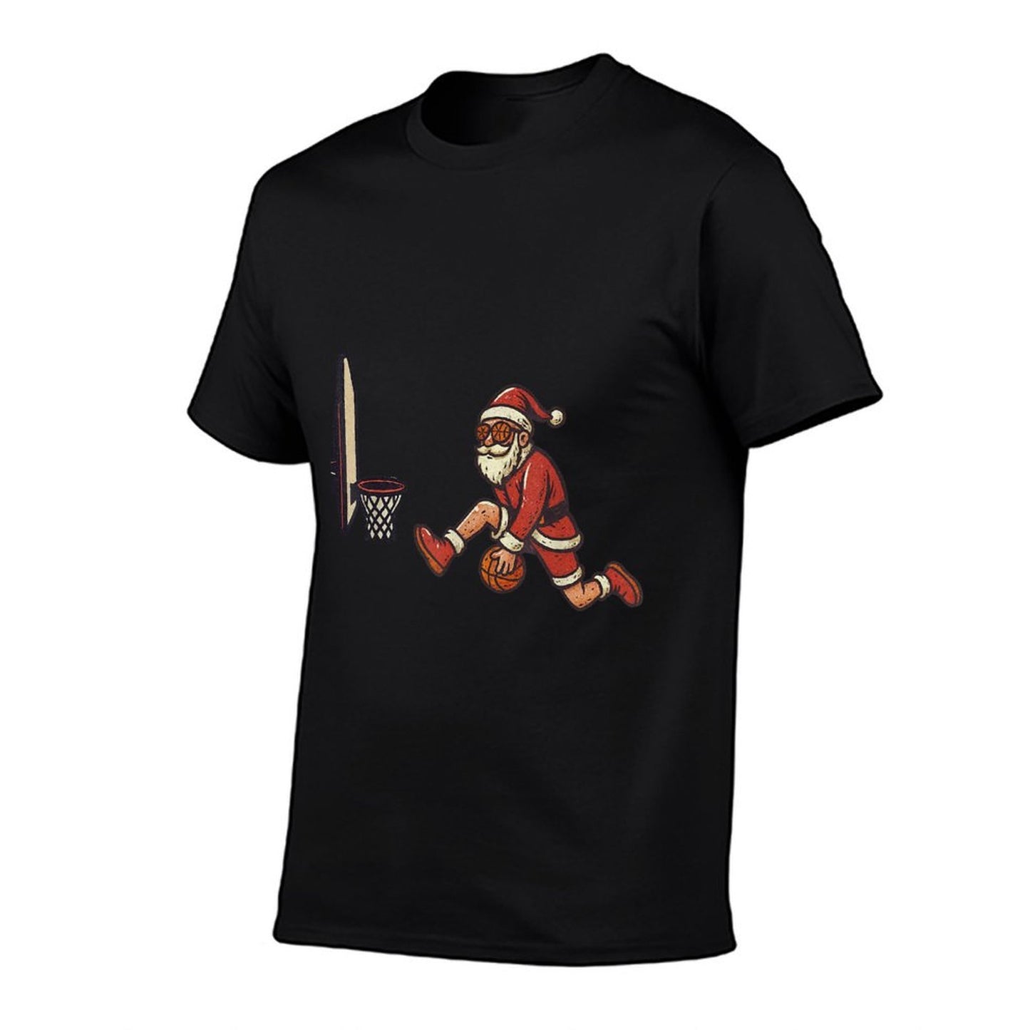 Basketball Christmas Funny Santa Xmas  Cotton T-Shirt