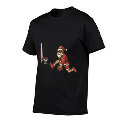 Basketball Christmas Funny Santa Xmas  Cotton T-Shirt