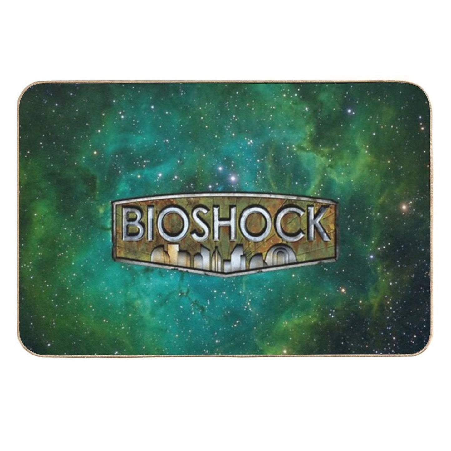 BIOSHOCK X Emerald Green Galaxy  Easy Maintenance Bath Mat