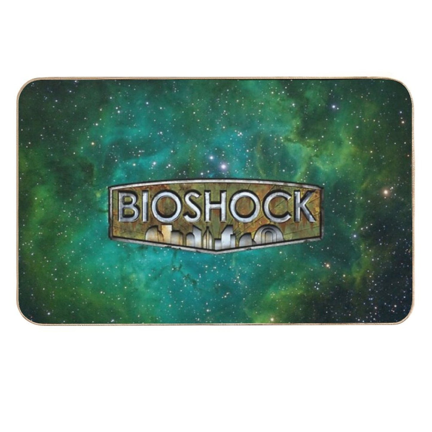 BIOSHOCK X Emerald Green Galaxy  Easy Maintenance Bath Mat