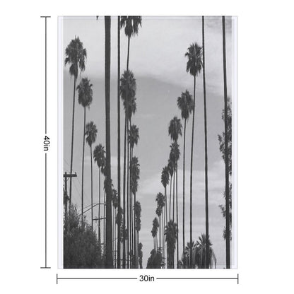 Vintage Black & White California Palm Trees Photo Durable Throw Blanket