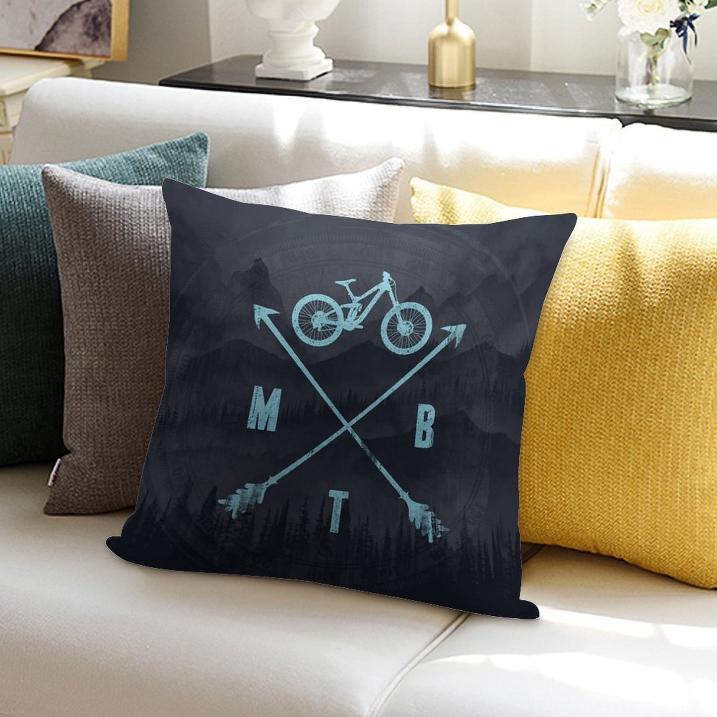 Downhill MTB Soft Reinforced Edging Throw Pillow