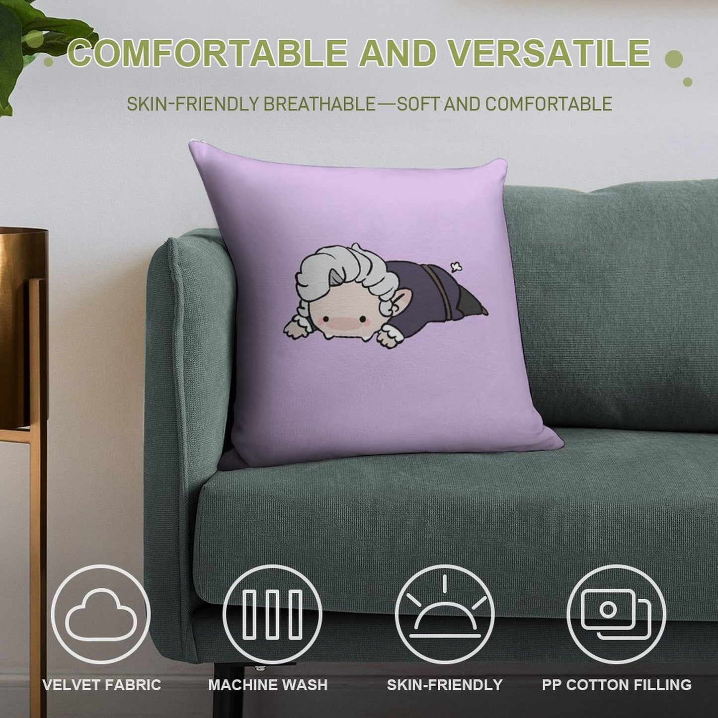 Slugstarion Soft High-Density Material Throw Pillow