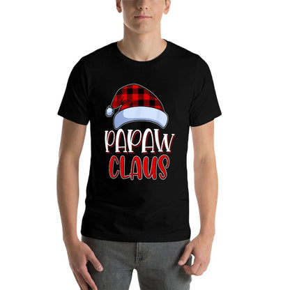 Papaw Claus Santa Family Matching Christmas Pajamas Gift  Summer-ready Fabric T-Shirt