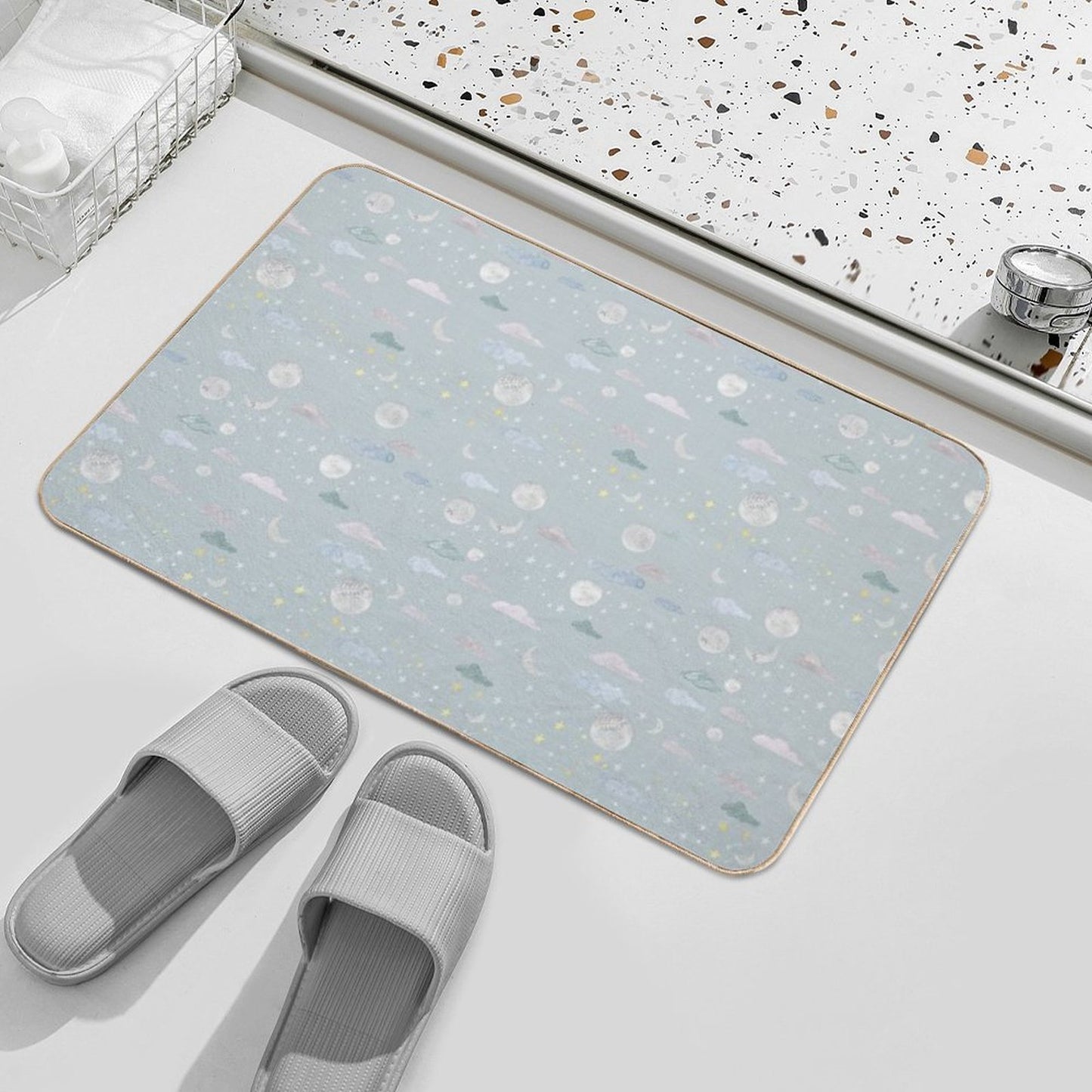 Sparkle - Light Blue Durable Bath Mat