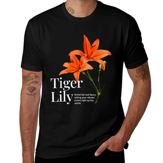 Vintage Tiger Lily Flower Aesthetic Gardening Nature Lover Comfortable T-Shirt