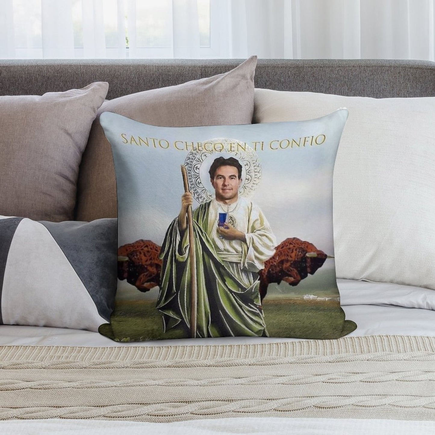 San Checo of The Tyres Soft Hidden Zipper Throw Pillow