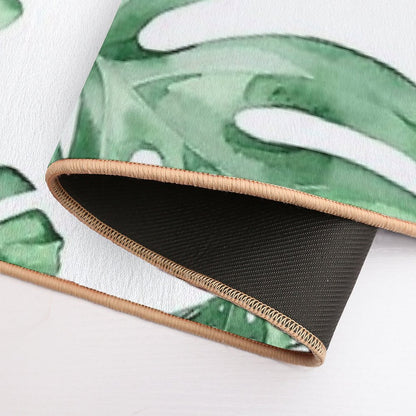 Monstera Pattern Green Durable Bath Mat