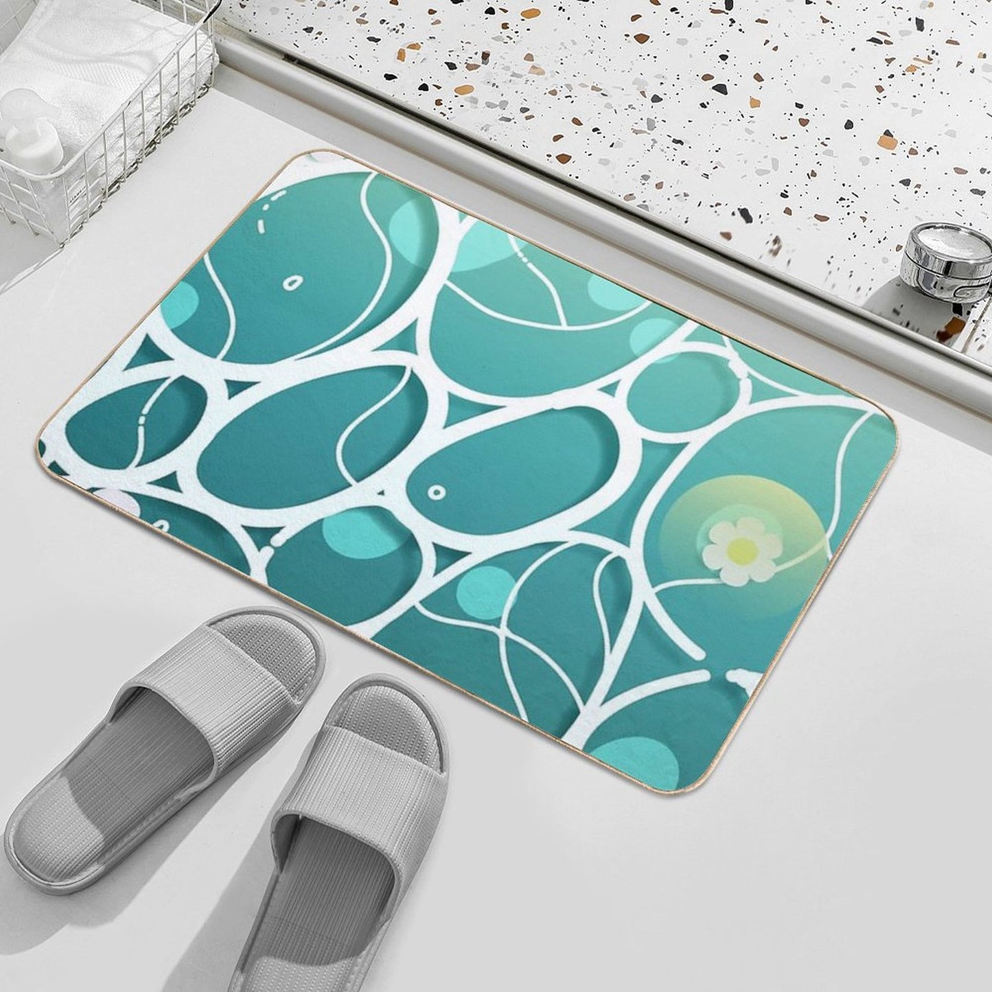Crystalline Agwite I  Fade-Resistant Bath Mat