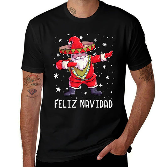 Christmas Sombrero Poncho Mexican Dabbing Santa  Relaxed-fit T-Shirt