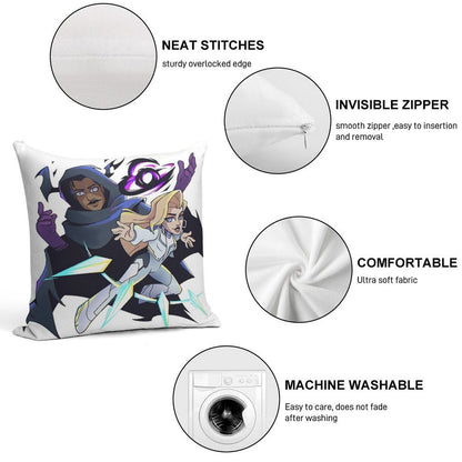 Marvel Rivals Cloak And Dagger Soft Warmth Comfort Throw Pillow