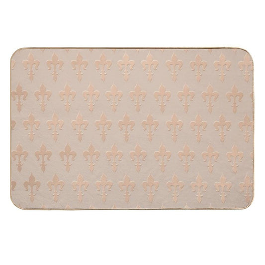 Rose Gold French Royal Lily Pattern  Non-Slip Bath Mat
