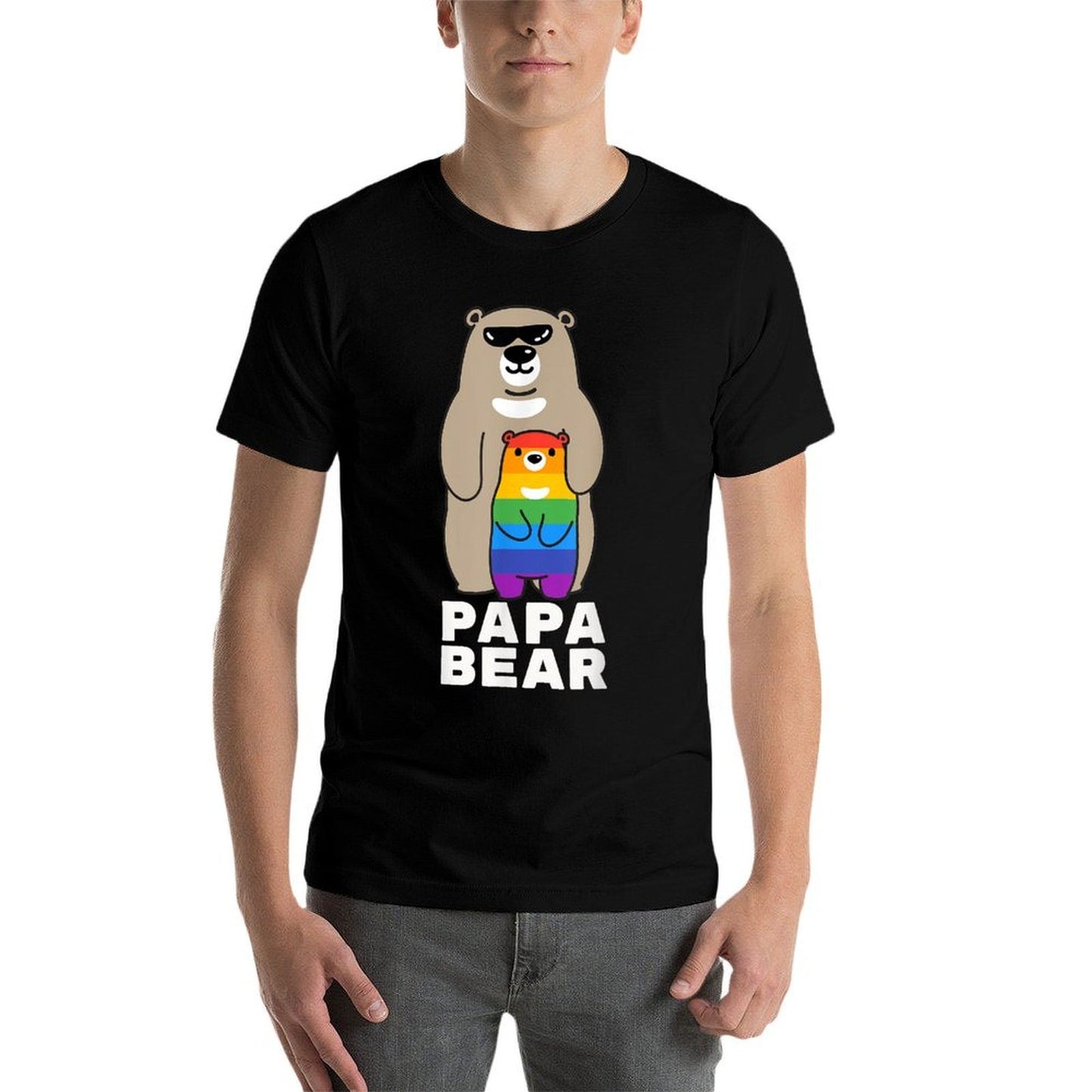 LGBT Proud Papa Bear Proud Bear Dad LGBT Pride Gay Child  Oversized Silhouette T-Shirt