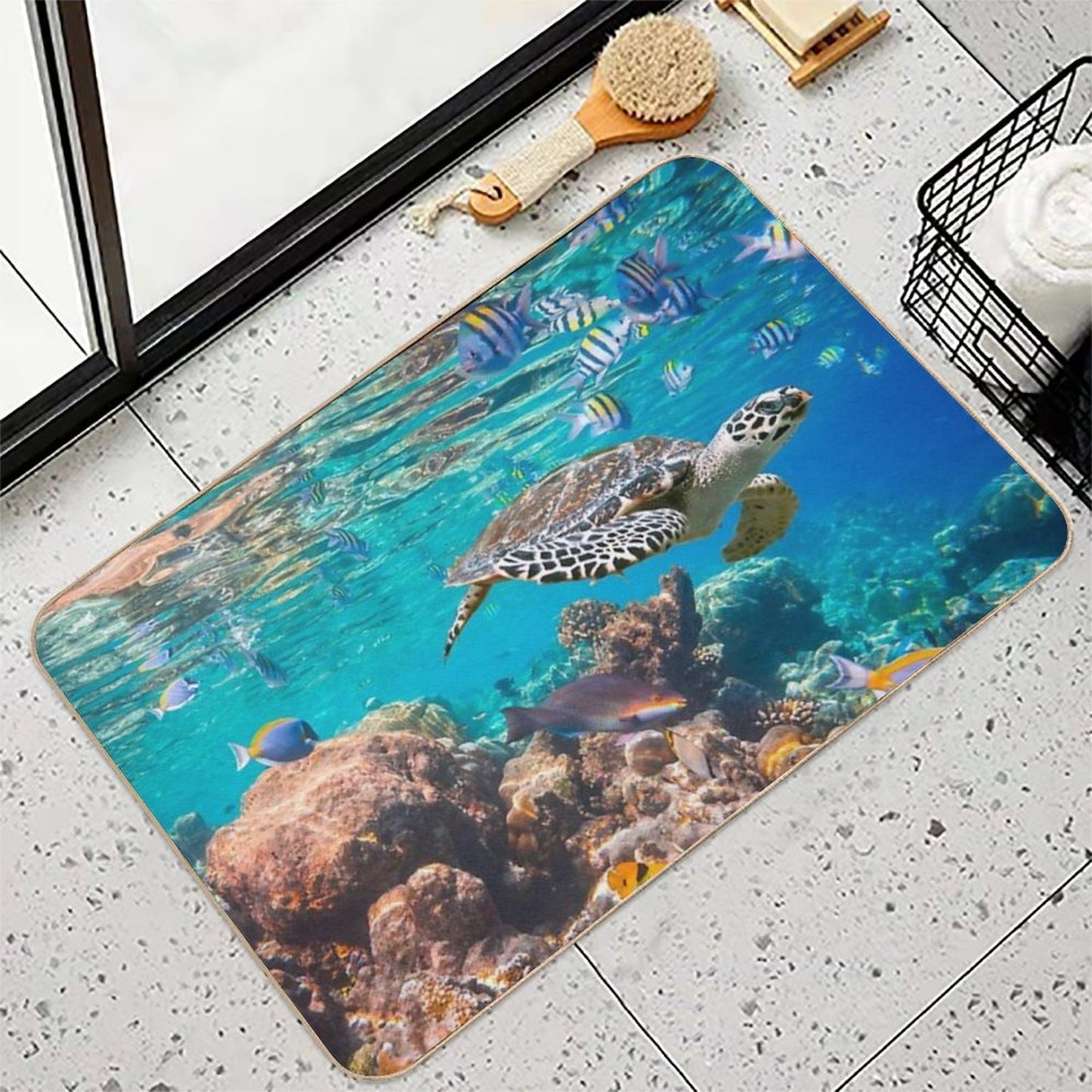 Turtle - Under The Water  Dirt-Trapping Bath Mat