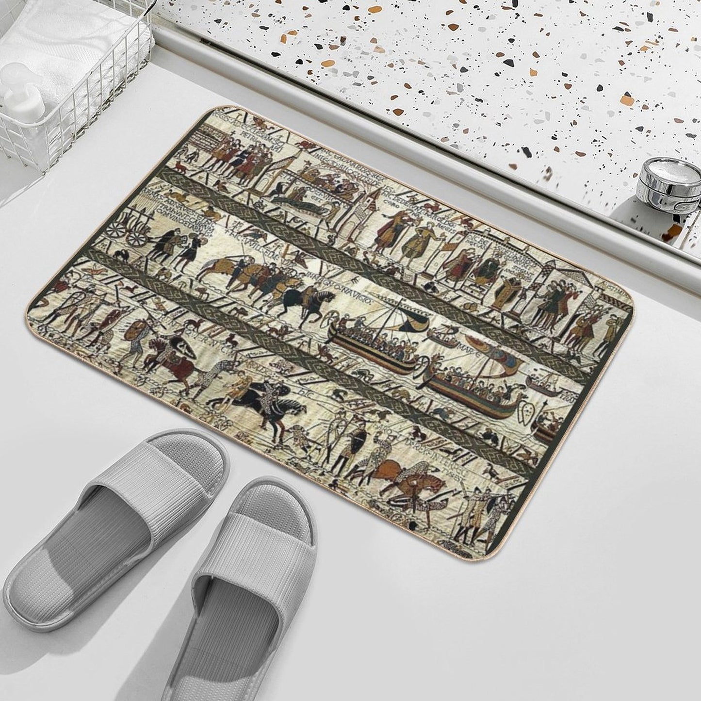 Bayeux Tapestry  Fade-Resistant Bath Mat