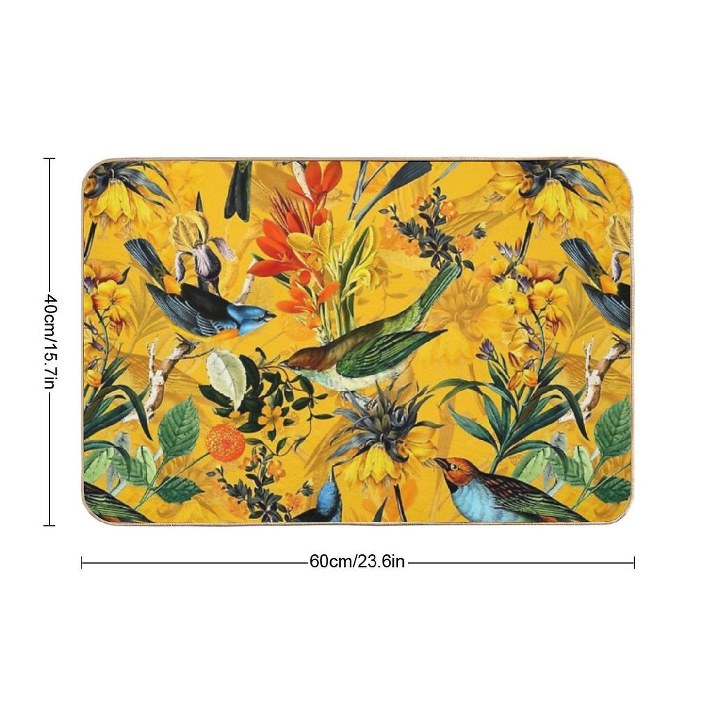 Pierre Joseph Redoute Vintage Flowers And Hummingbirds Nostalgic Botanical Garden Pattern Nightgarden  Dirt-Trapping Bath Mat