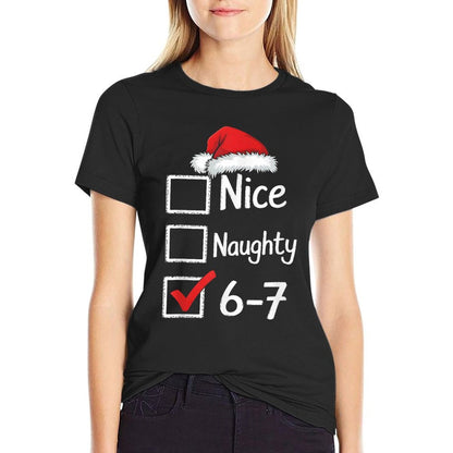 6-7 Meme Nice Naughty 67 Christmas  Soft T-Shirt