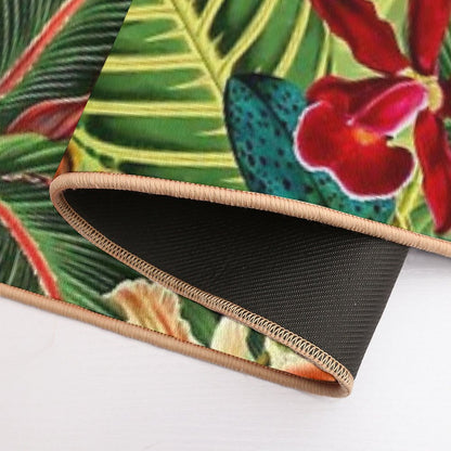 Vintage Tropical Bird Jungle Botanical Night Botanical Garden Nightgarden  Multi-Purpose Bath Mat