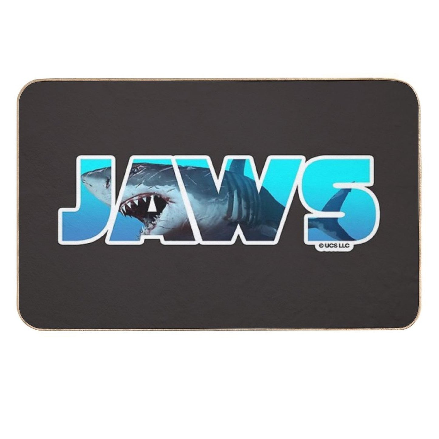 Jaws Movie Lettering. Birthday Party Gifts. Officially Licensed Merch.  Slip-Resistant Bath Mat