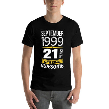 September 1999 21 Years of Being Awesome 21st Birthday Gift  Summer-ready Fabric T-Shirt