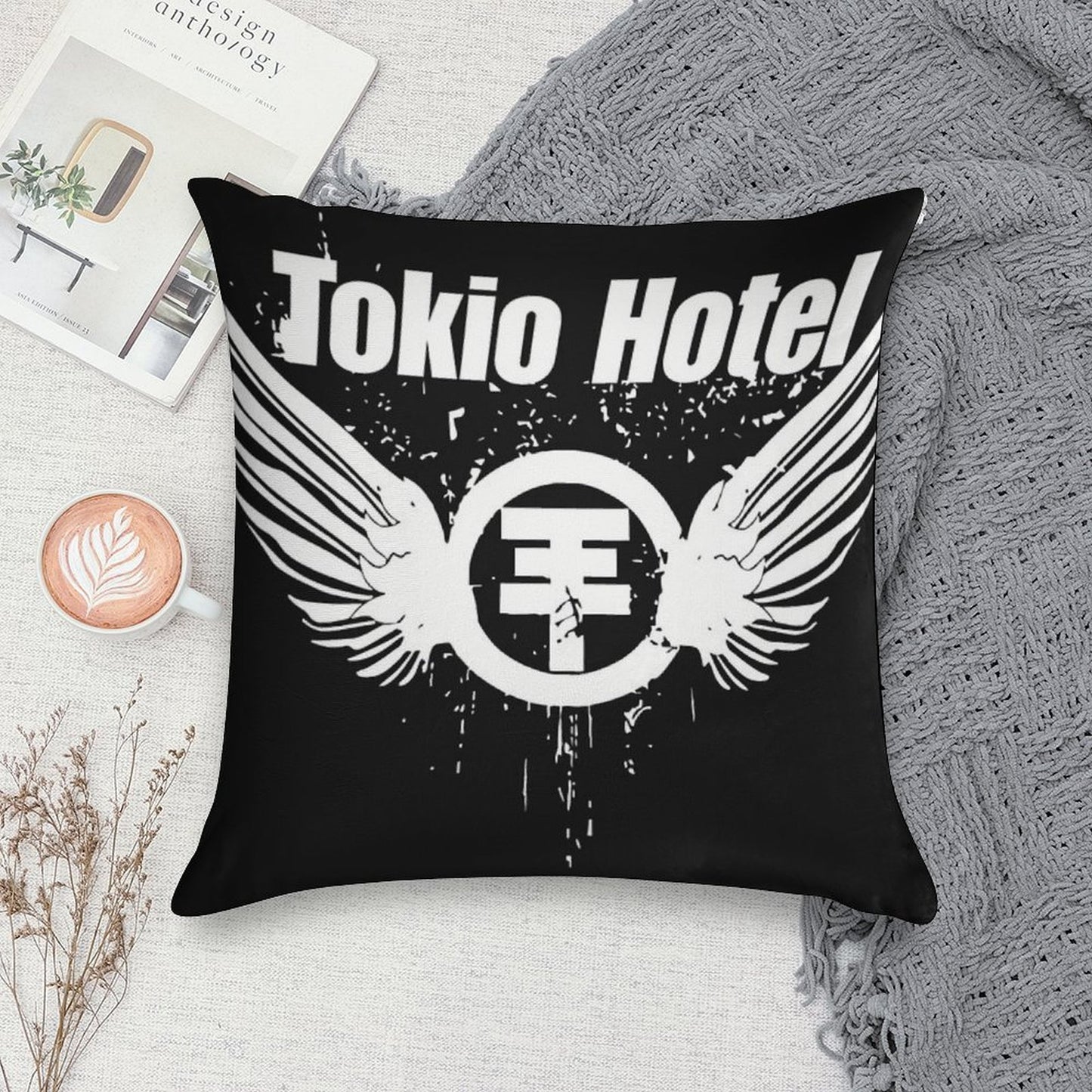 Tokio Hotel Merch Tokio Hotel Logo Soft Style Accent Throw Pillow
