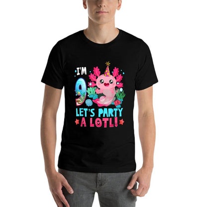 I'm 9 Years Old Let's Party A Lotl Axolotl 9th Birthday Kids  Moisture-wicking T-Shirt