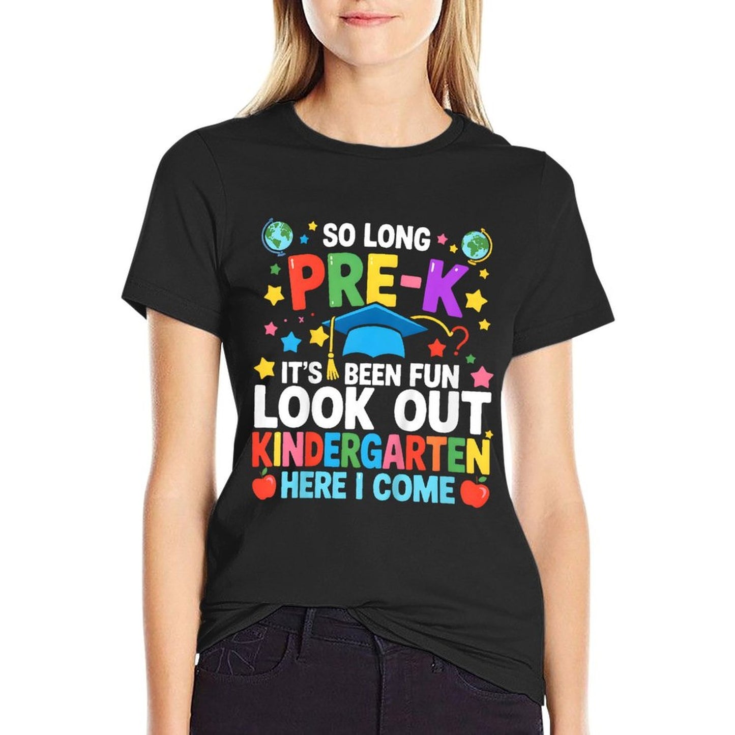 Kids So Long Pre-K Graduation Kindergarten Here I Come 2025  Polyester Blend T-Shirt