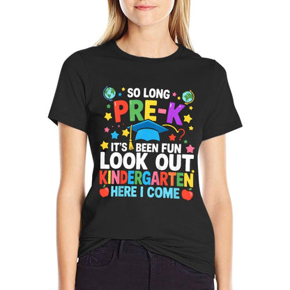 Kids So Long Pre-K Graduation Kindergarten Here I Come 2025  Polyester Blend T-Shirt