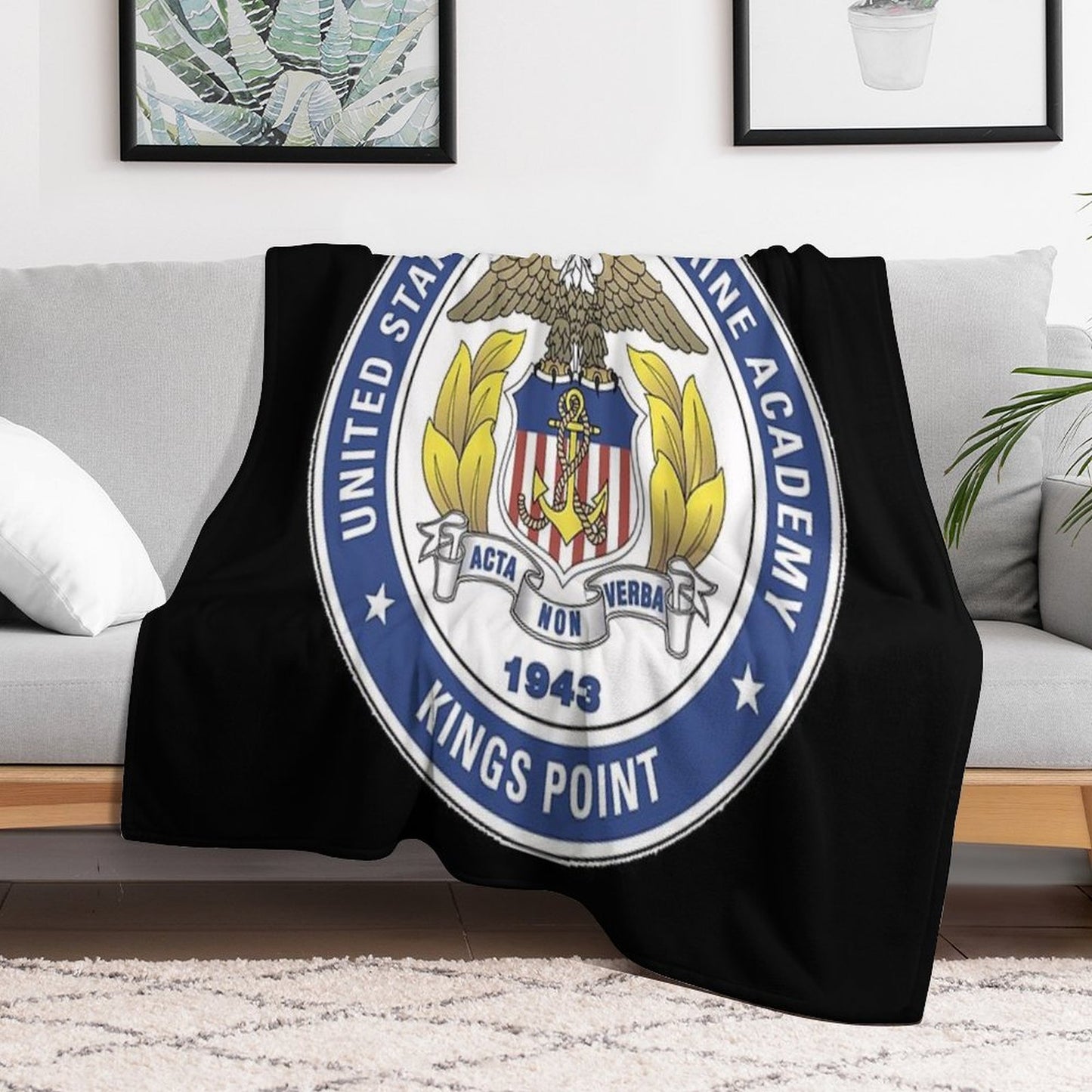 Merchant Marine Academy Logo Velvety-soft Throw Blanket
