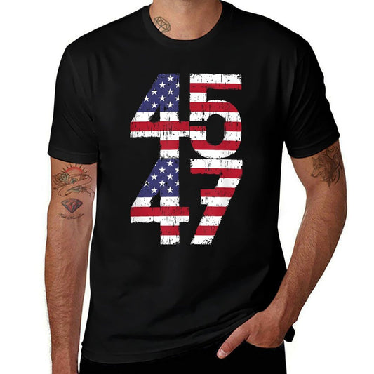 Trump 45th And 47th President Vintage  Tagless Design T-Shirt