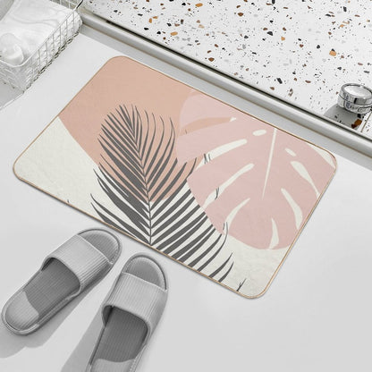 Minimal Monstera Palm Finesse #4 #tropical #decor #art Durable Bath Mat