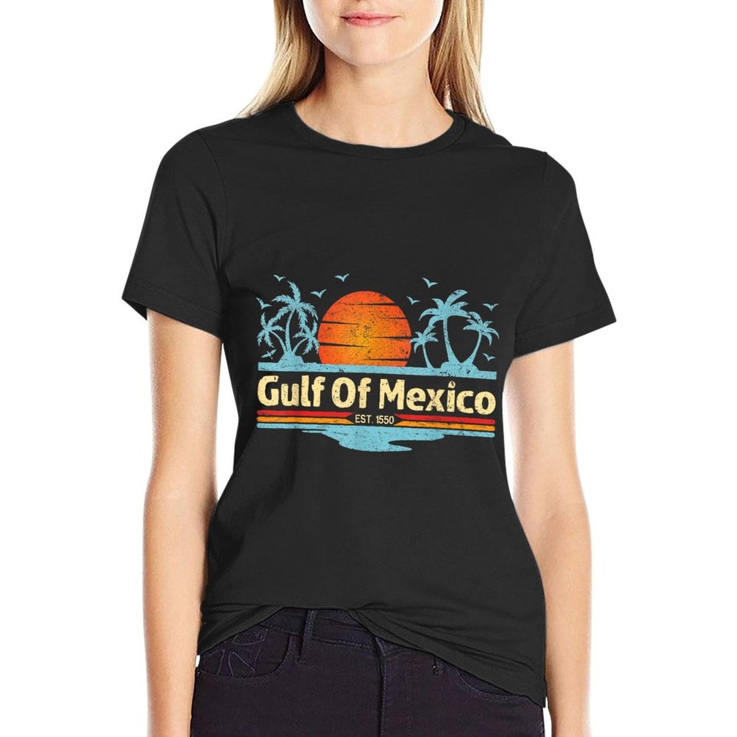 Gulf of Mexico Historic 1550 Retro Vintage Beach Men Women Comfortable T-Shirt