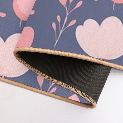 Cherry Petal Pattern, Abstract Aesthetic, Cartoon Style  High-Traffic Bath Mat