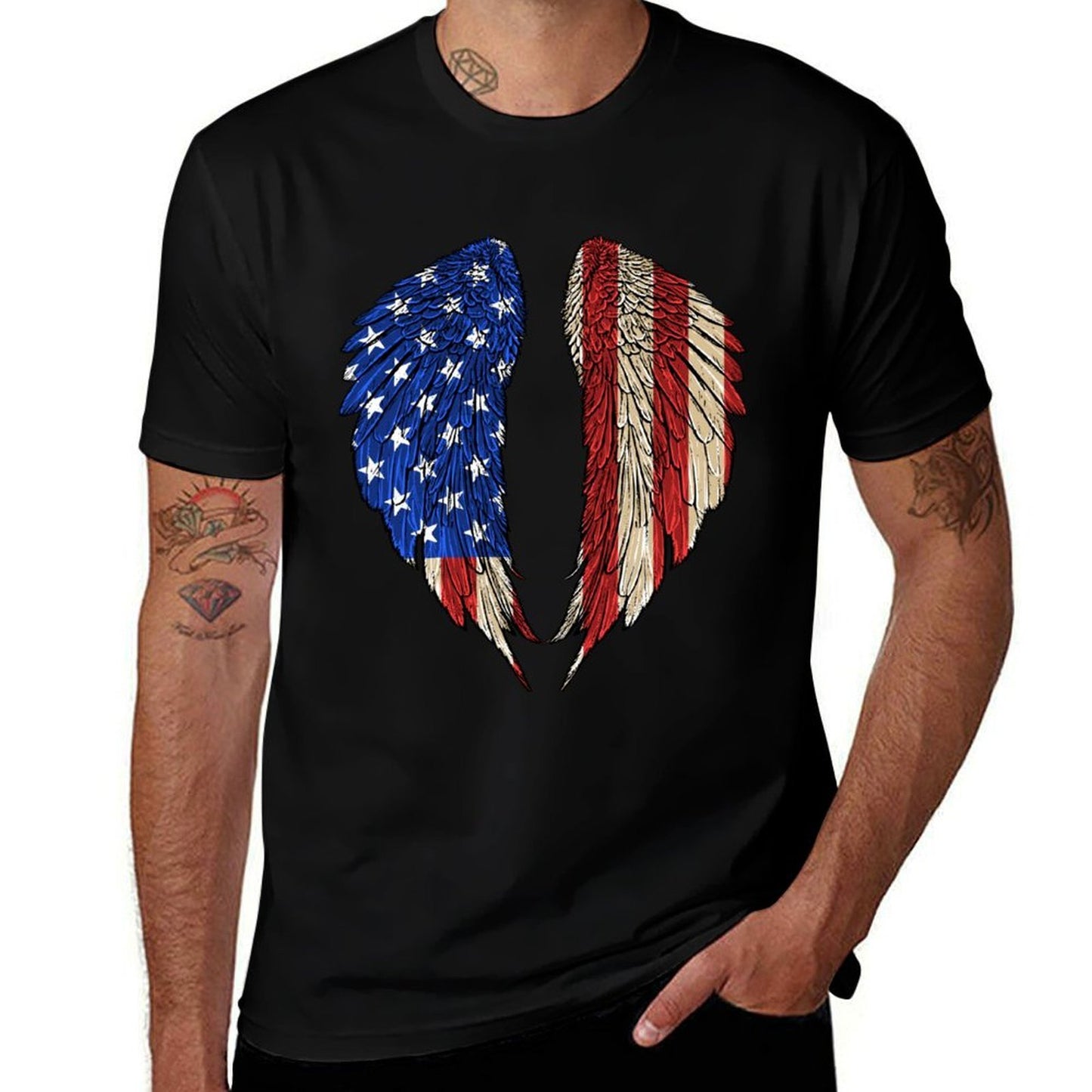 Angel Wings American Patriotic 4th Of July Comfortable T-Shirt