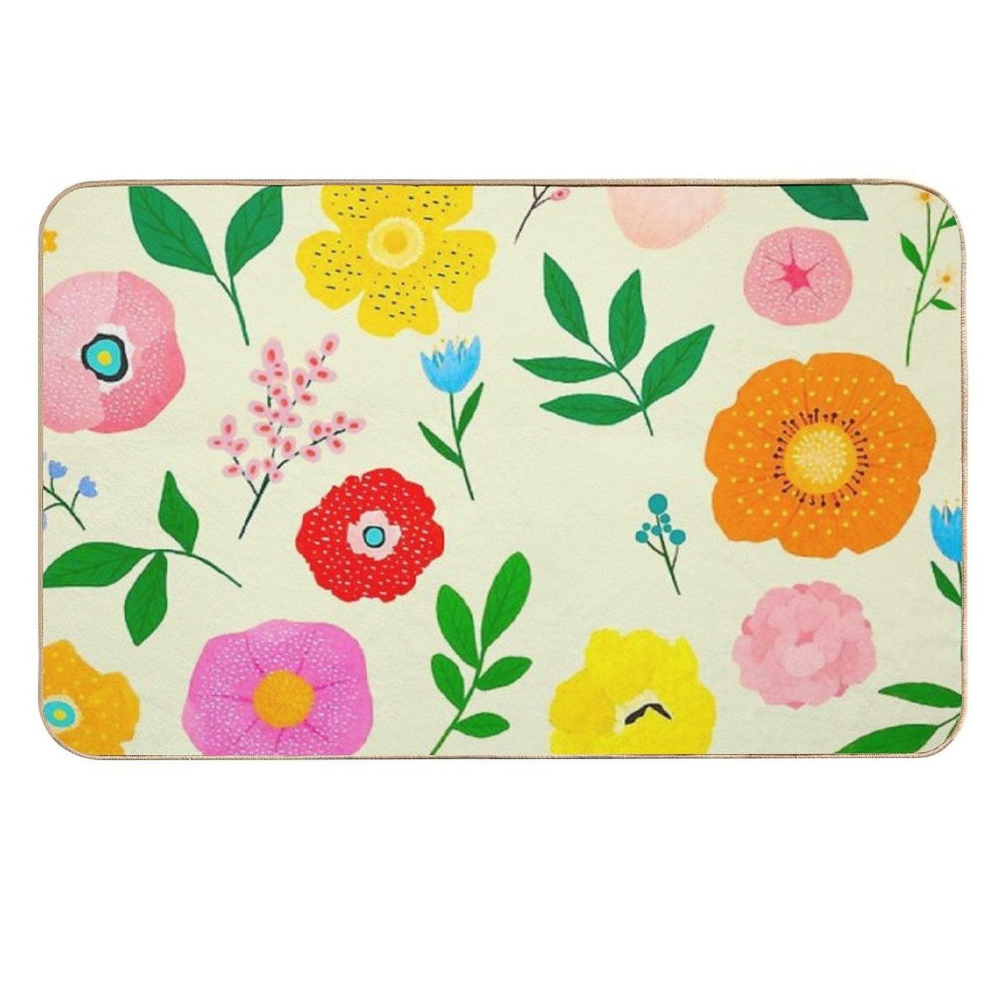 Floral  Pattern  Pet-Safe Bath Mat