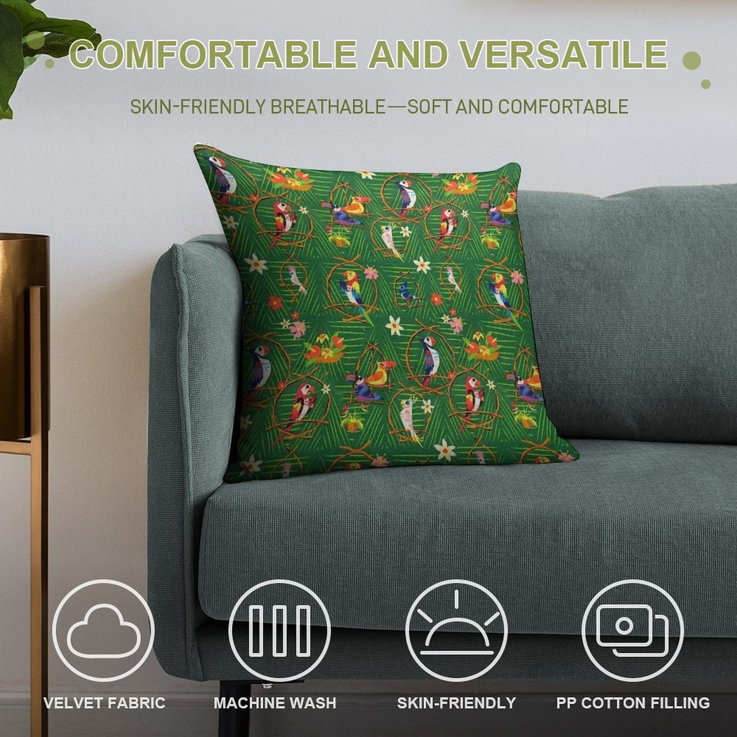 Enchanted Tiki Room Soft Gift Ready Throw Pillow