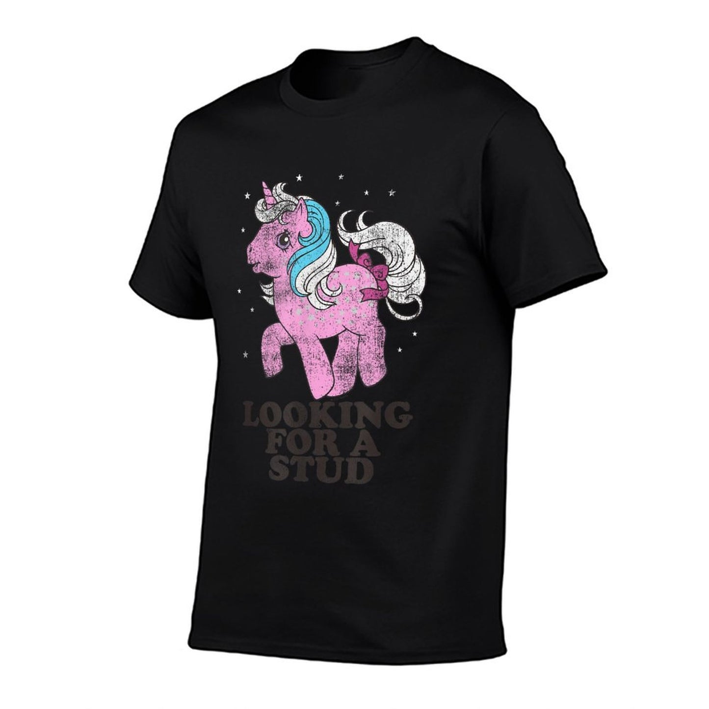 My Little Pony Retro Twilight Looking For A Stud Logo  Heathered Texture T-Shirt